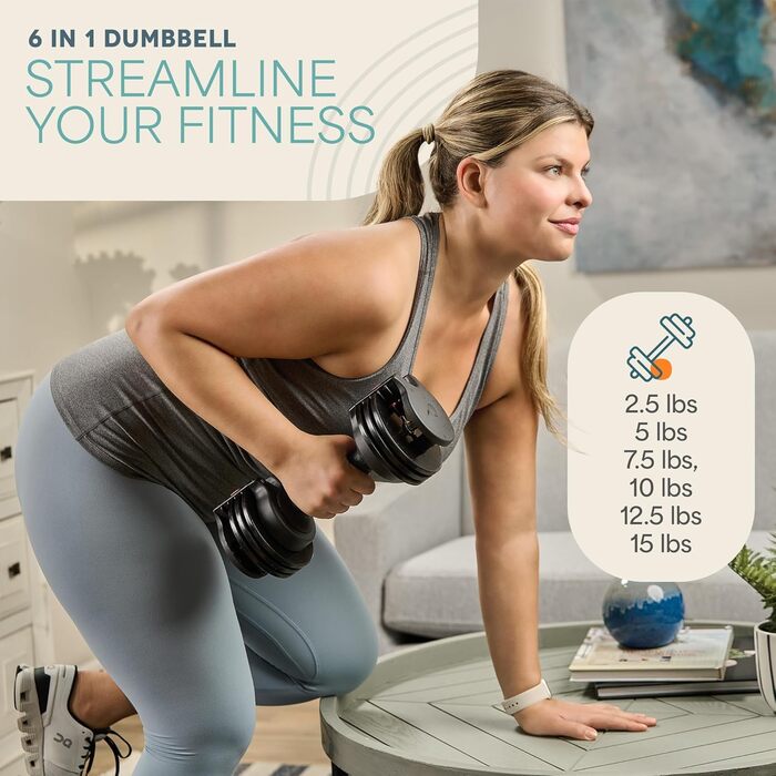 Регульовані гантелі Lifepro 6-в-1 - 15/25/43/55/90 кг для дому та фітнесу