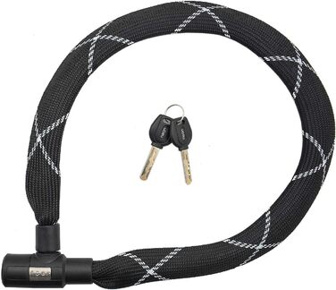 Надійне велозамкне Nean Kettenschloss: 900 мм, сталевий ланцюг, 2 ключі, чорний