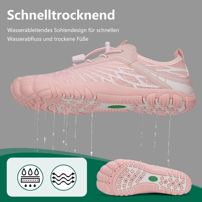 Жіночі шльопанці Sagaro для плавання та відпочинку, дихаючі, швидко сохнуть, широка передня частина, розмір 35-43, білий (35 EU, рожевий)