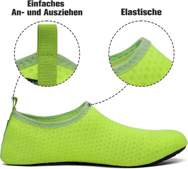 Чоботи для плавання SAGUARO: чоловічі та жіночі, водонепроникні, для пляжу, серфінгу, дайвінгу, неопренові, швидко сохнуть, розміри EU 36-47 (зелений, жовтий)