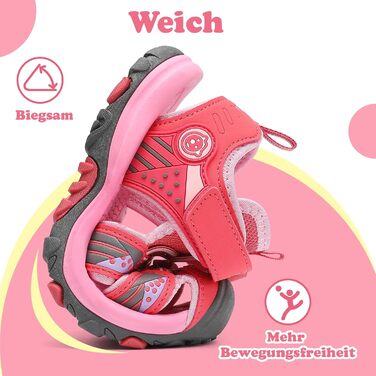 Сандалі дитячі Mishansha закриті для дівчаток, літні трекінгові, рожеві, розмір 31 EU