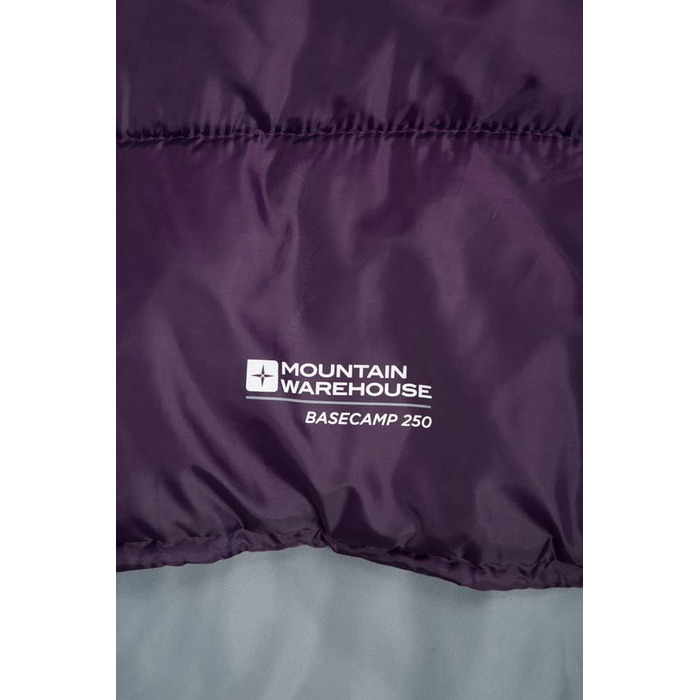 Спальний мішок Mountain Warehouse Basecamp 250 - для дорослих та дітей, блакитно-зелений (темно-фіолетовий)