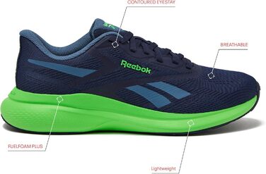 Кросівки Reebok Energen Run 4 для чоловіків, легкі атлетичні кросівки (43 EU, Vector Navy Twilight Blue Solar Lime)