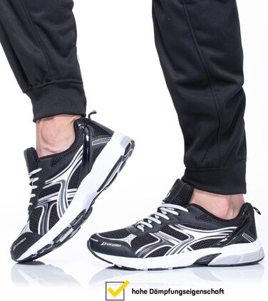 Чоловічі бігові кросівки Mombasa з дихаючого сітчастого матеріалу та зчепною підошвою. Білі (43 EU, Чорний)