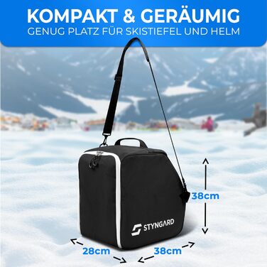 Чохол для лижних черевиків STYNGARD Zermatt 40L з відділенням для шолома та аксесуарами - чорно-білий