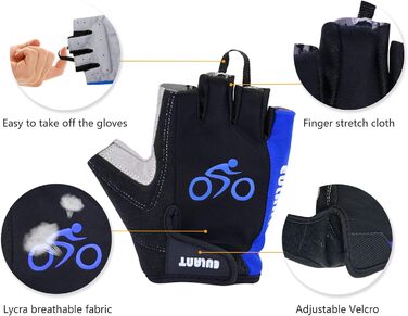 Велосипедні рукавички ONTYZZ: фітнес, тренування, для жінок та чоловіків, спортивні, безпальцеві, XL, блакитні