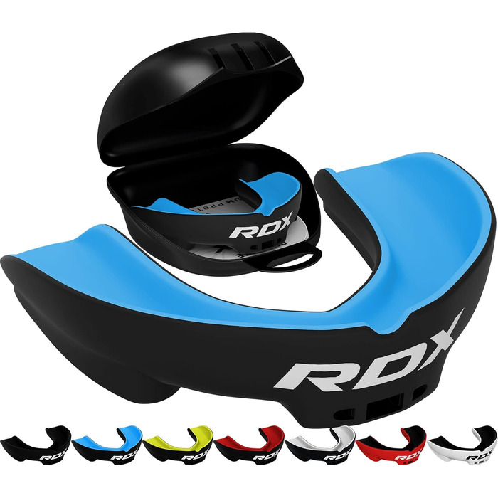 Капа для захисту зубів RDX для бойових видів спорту, MMA, кікбоксингу, хокею, футболу, муай-тай, регбі. Зручна коробка для зберігання. Для дорослих та дітей (від 12 років).