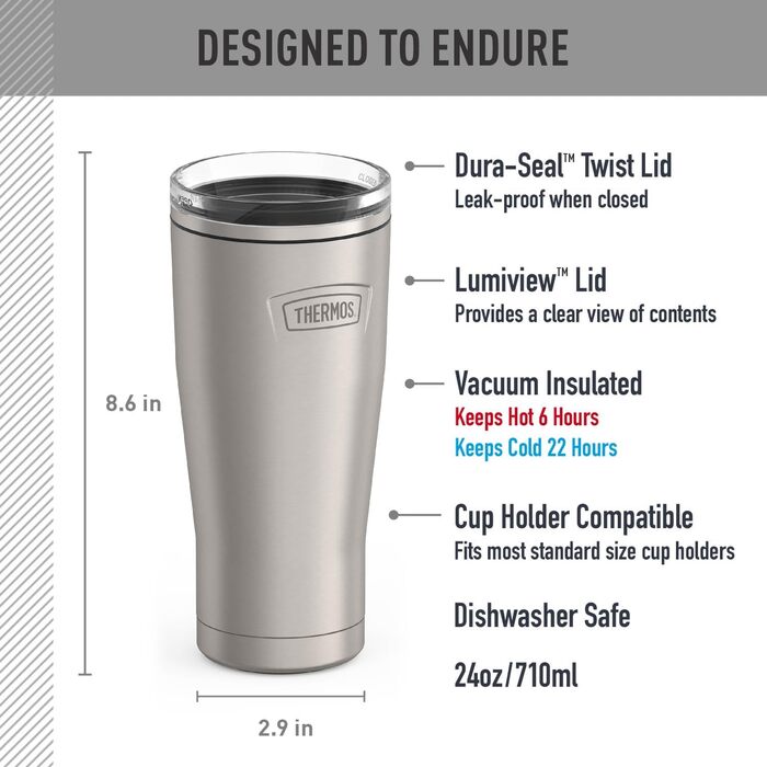 Термокружка ICON SERIES BY THERMOS, 680 мл, матова нержавіюча сталь