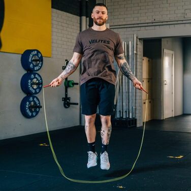 Стрибальний канат Velites Fire 2.0 з алюмінію для крос-тренінгу, HIIT та боксу, з кульковими підшипниками та чохлом (Purple)