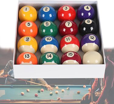 Набір куль для більярдного столу, 16 шт, 57.2 мм, кульки для більярду, кульки для пейнтболу, ігри в більярд, спорт, розваги