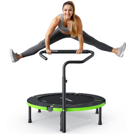 Міні-батут BCAN для дому, 102 см, складний, для дорослих, з регульованою ручкою, до 150 кг, для фітнесу та тренувань