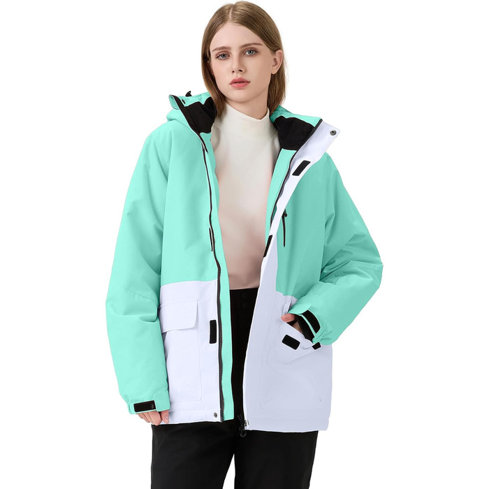 Дитячий комплект лижного одягу Odiche: куртка та штани, водонепроникний, вітронепроникний, кольоровий принт, зелений, розмір S