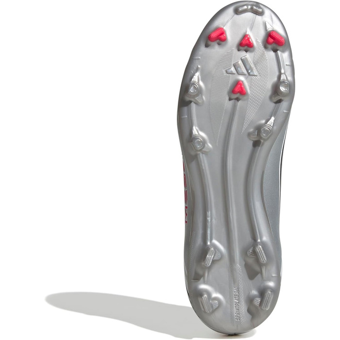 Дитячі футбольні бутси adidas F50 Messi League для гри на твердих та універсальних покриттях, розмір 37 1/3 EU, кольори: білий, червоний, срібло