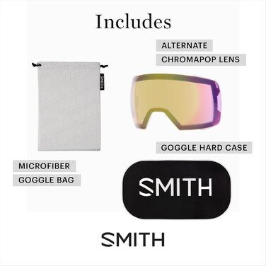 Лижна маска Smith Optics I/O MAG XL ChromaPop для чоловіків і жінок, чорна, зимова