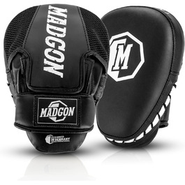 MADGON Боксерські рукавички-лапи для ударів, 1 пара, чорно-білі, для боксу, MMA, кікбоксингу, тхеквондо