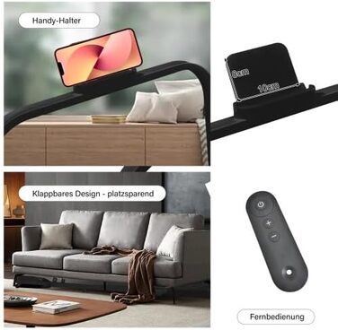 Бігова доріжка SogesHome 2 в 1 для дому, Walking Pad з LED-дисплеєм, Bluetooth, дистанційним керуванням, 1-6 км/год, чорна