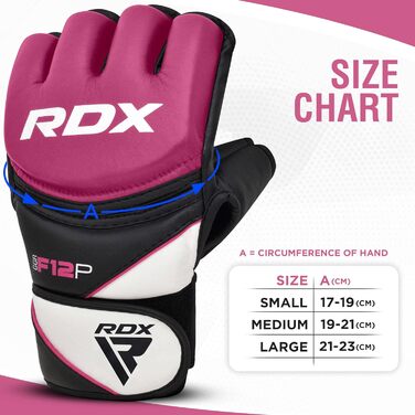 Жіночі MMA рукавички RDX з Maya Hide шкіри для єдиноборств, тренувальні рукавички для спарингу, кікбоксингу, греплінгу, боксу, муай-тай, рожеві, розмір L