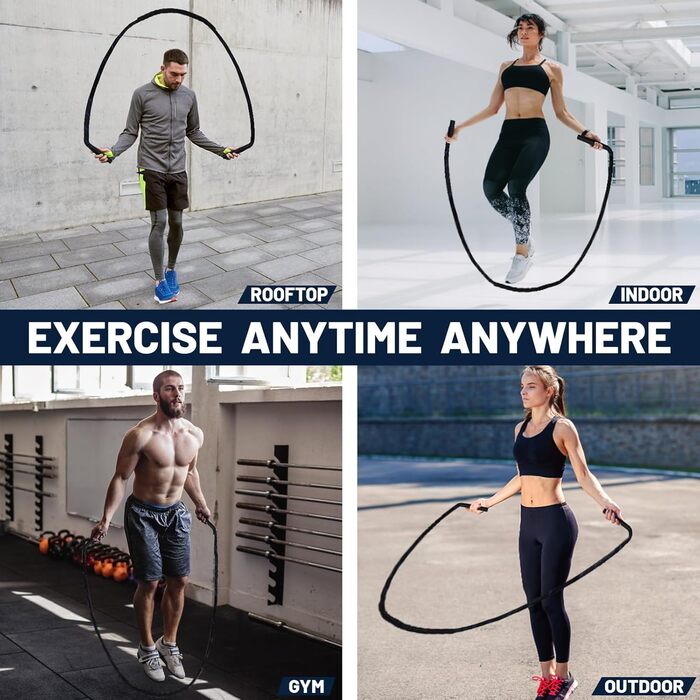 Скакалка IWTBNOA 1.2kg для фітнесу та тренувань, скакалка для схуднення для чоловіків та жінок