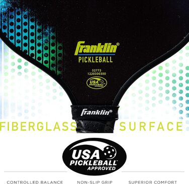 Професійна ракетка для піклболу Franklin Sports X-1000, поліпропіленовий сердечник 8 мм, офіційна USAPA, легка, зелена