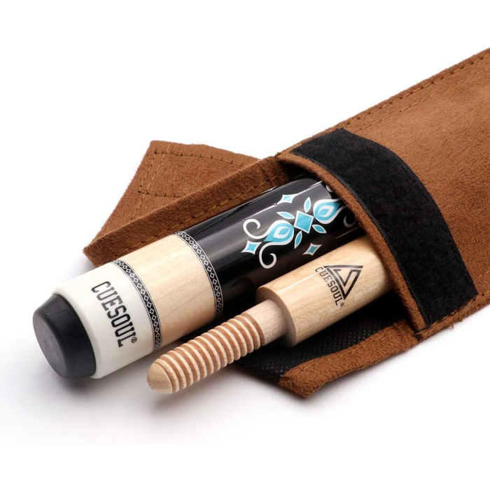 Більярдний кий CUESOUL 56 дюймів, 18 унцій, з 3 подушками, дерев'яне з'єднання, білий