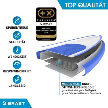 Надувна SUP дошка BRAST Retro 320x81x15 см, комплект для сапбордингу з веслом 2-в-1, сидінням для каяка, тримачем для екшн-камери, насосом, рюкзаком, 5 років гарантії