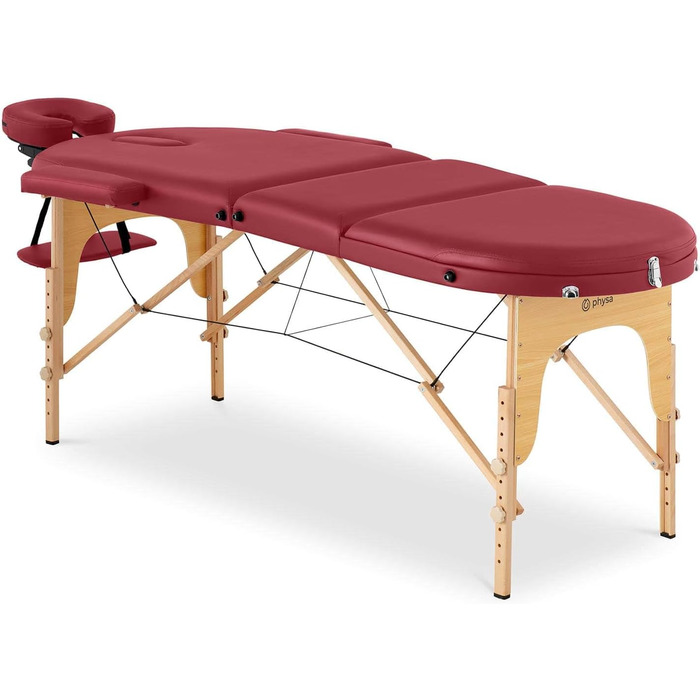 Складаний масажний стіл Physa Colmar RED, червоний, масажна кушетка, переносна масажна ліжко