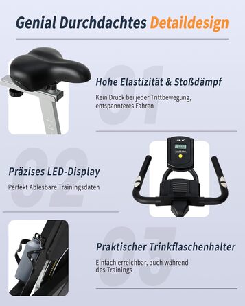 Велотренажер ISE з LCD-дисплеєм та монітором серцевого ритму для дому. Ергометр, фітнес-велосипед, велотренажер з підставкою та регульованим опором
