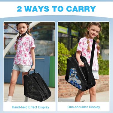 Чохол для роликових ковзанів та ковзанів: дитячий, універсальний, чорний, з регульованими ременями