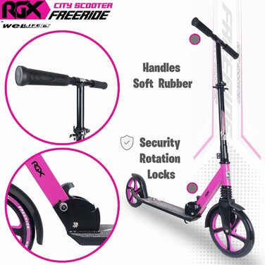 Самокат WeLLIFE Freeride RGX з великими колесами 200 мм, передньою підвіскою, складаний міський самокат для дорослих і дітей
