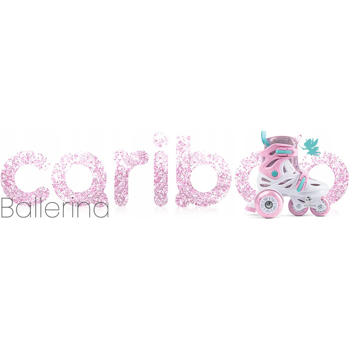 Ролики Cariboo Ballerina (розмір 31-35), біло-рожеві, 4 колеса ABEC-5