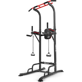 Силова станція Hop-Sport HS-1016 з турніком і брусами, Power Tower для підтягувань і віджимань, антиковзні ручки, 2 еспандери