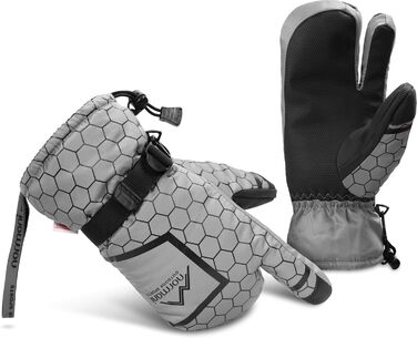 Зимові рукавички normani Apex утеплені ComforMax Classic до -35°C, крабовий стиль, сірі/чорні, XL