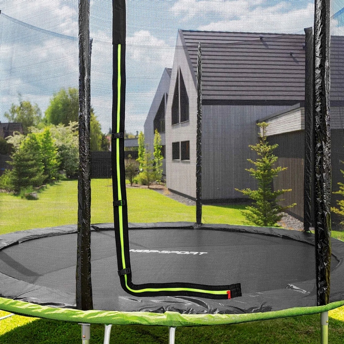 Батут із зовнішньою захисною сіткою Hop-Sport 10ft (305 см), чорно-зелений