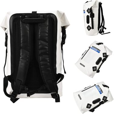 Водонепроникний рюкзак Blueshyhall - містка сумка, спортивна торба, Dry Bag, ролтоп - для водних видів спорту, кемпінгу (білий, 35 л)