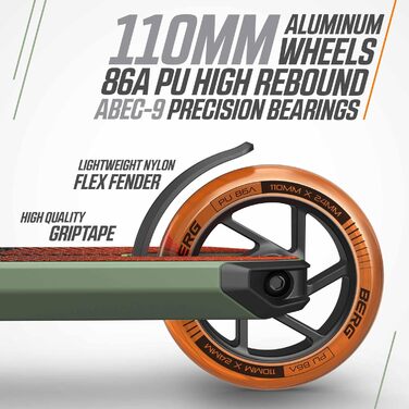 Скутер для трюків BERG Proxus X1: легкий, стабільний, з IHC компресією, ABEC 9, для дітей
