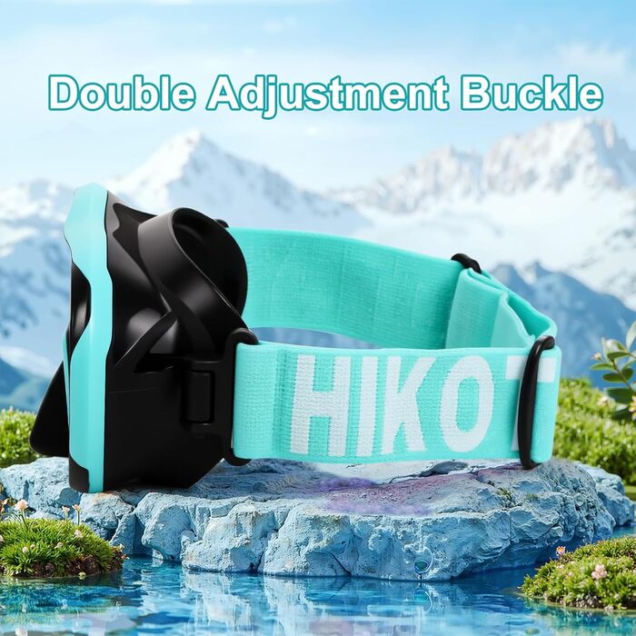 Дитяча маска для снорклінгу Kinder з трубкою, 180° панорама, анти-запітніння, блакитна (4-16 років)