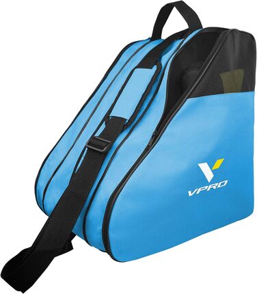 Сумка для ковзанів VPRO: для фігурного катання, роликів, інлайнів. З ремінцем та блискавкою (Блакитна)