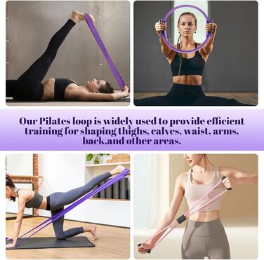Кільце для пілатесу та йоги з подвійними ручками, фіолетове. Для тренування ніг, рук та стегон. Допомагає схуднути