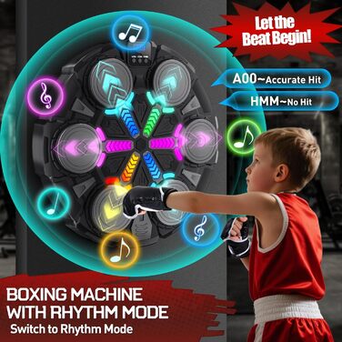Боксерський тренажер Esnowlee з музикою та світлом, 11 режимів швидкості та 3 режими рахунку, для дітей та дорослих