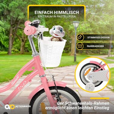 Дитяче велосипед Actionbikes Starlight 12/16/20 дюймів - V-Brake гальма, захистники, для дітей 2-9 років