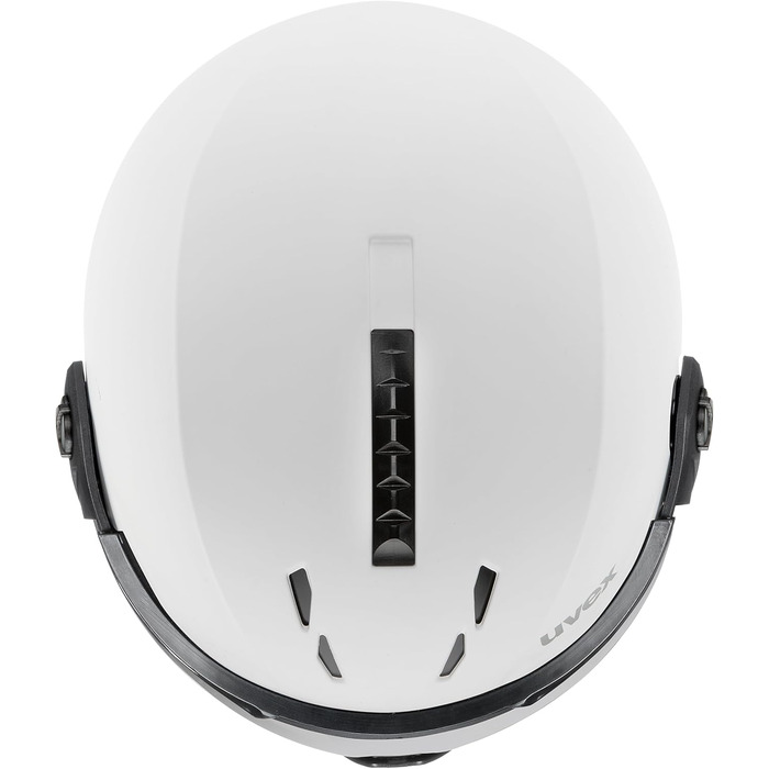 Гірськолижний шолом uvex Instinct Visor з візором, для жінок та чоловіків, регулювання розміру, біло-чорний матовий, 59-61 см