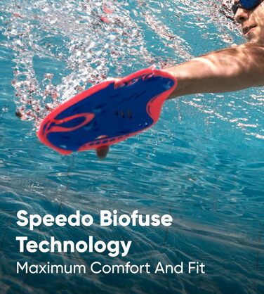 Лопатки для плавання Speedo Biofuse Power, сині/помаранчеві