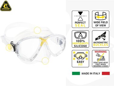 Маска Cressi Marea + трубка Cressi Mexico для снорклінгу та дайвінгу, унісекс, прозора/блакитна