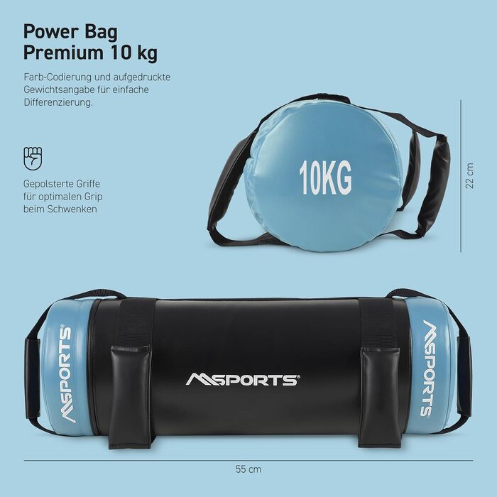 MSPORTS Power Bag Premium 5-30 кг: Фітнес-мішок для функціональних тренувань, вага 5-30 кг