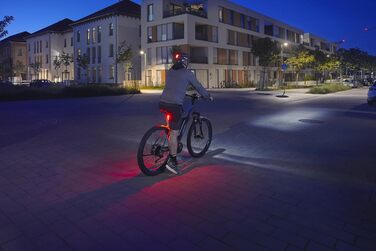 LED акумуляторний задній ліхтар Fischer Stableuchte TWIN, велосипедний, перезаряджається, IPX4, чорний