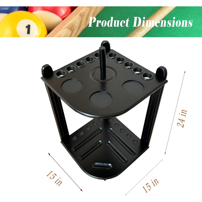 Стенд для кийків для більярдного столу Eck - 10 кийків, тримач крейди, з масивного дерева