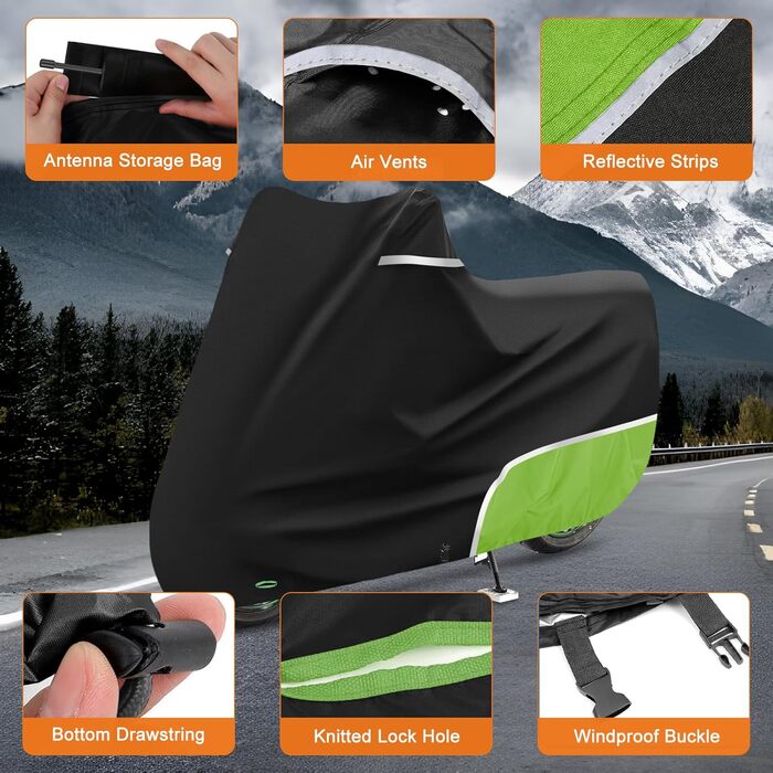 Водонепроникний чохол для мотоцикла 420D Oxford для Kawasaki Z900 Z1000 Z750 ER6N Z800 Ninja 500 (без багажника)