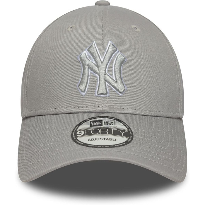 Кепка New Era 9Forty Strap Cap з вишитим логотипом New York Yankees (сіра)