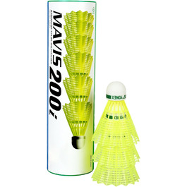 Набір метеликів для бадмінтону Yonex Mavis 200i Nylon, 6 шт. (Жовтий)