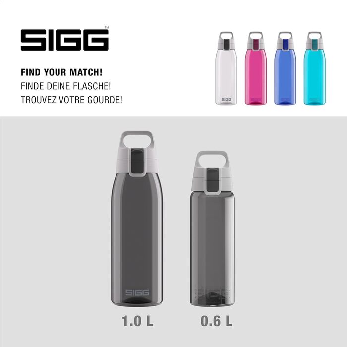 Пляшка для води Sigg Tritan Total Color ONE 600 мл/1 л: для газованих напоїв, легка, герметична, BPA-free, миється в посудомийній машині